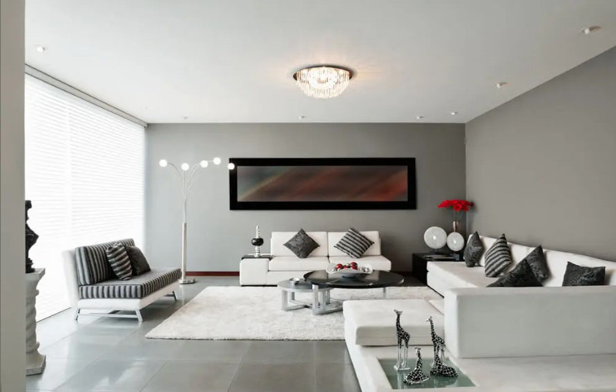Exemplo que mostra o charme de uma sala de estar com decoração contemporânea