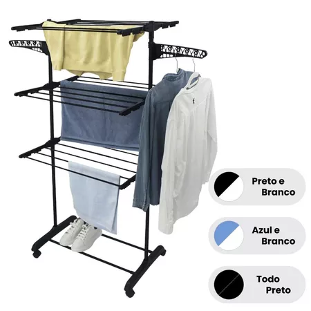 Varal De Chão Roupa Calcinha Grade 3 Andares