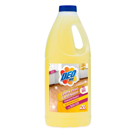 Limpa Laminado Madeira Taco Vinílico 2 Litros Deoline Remove a Sujeira e Perfuma sem agredir ou Manchar a Superfície